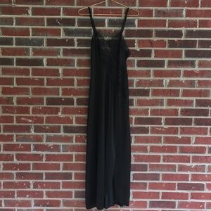Val Mode Vintage Satin Lace Sexy Black Nightgown